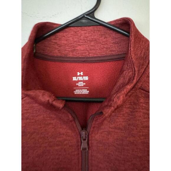 Under Armour Other - Under Armour Mens Full Zip Hoodie Jacket XL Red heather Loose Fit